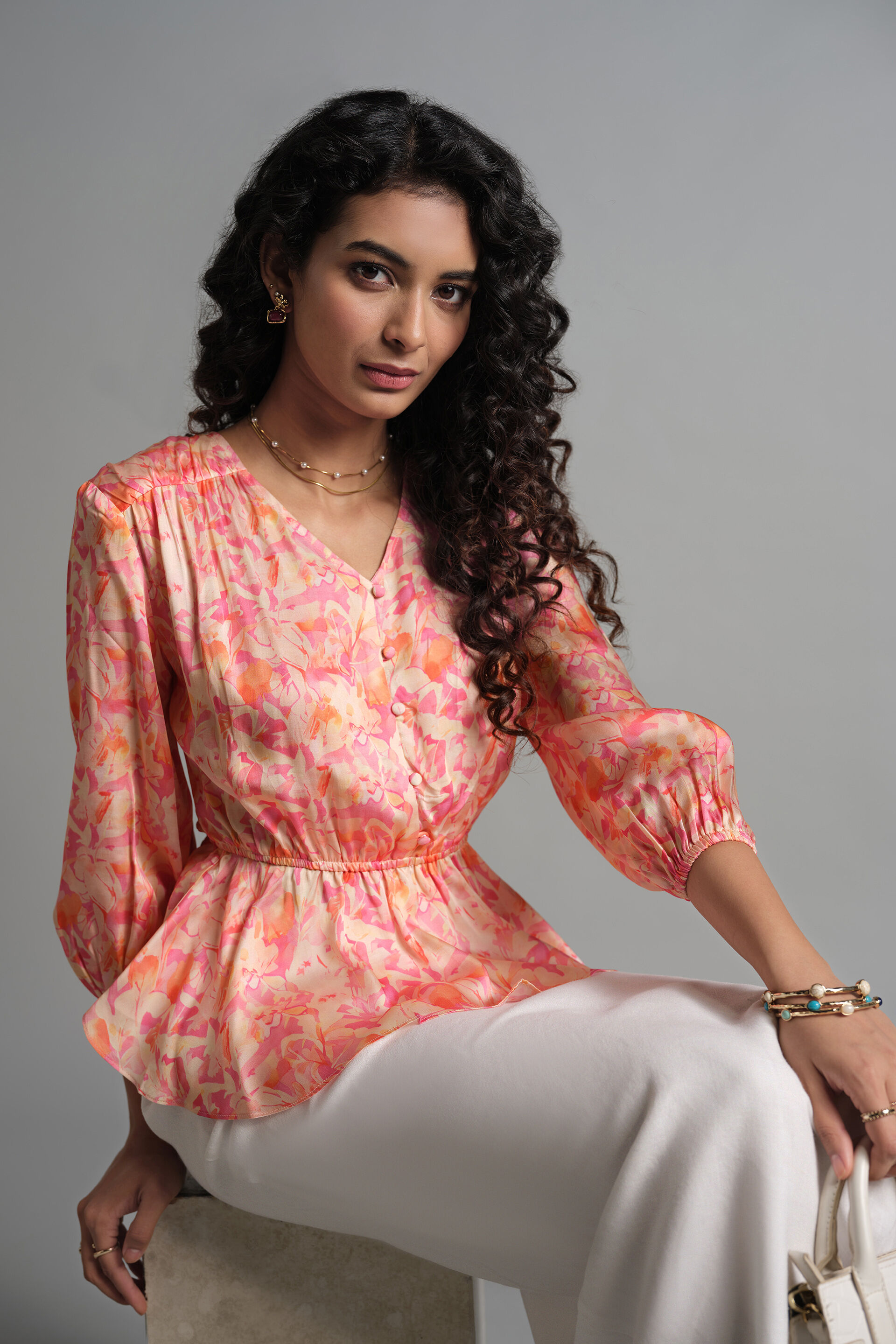 Pink Posy Top, Pink, image 5